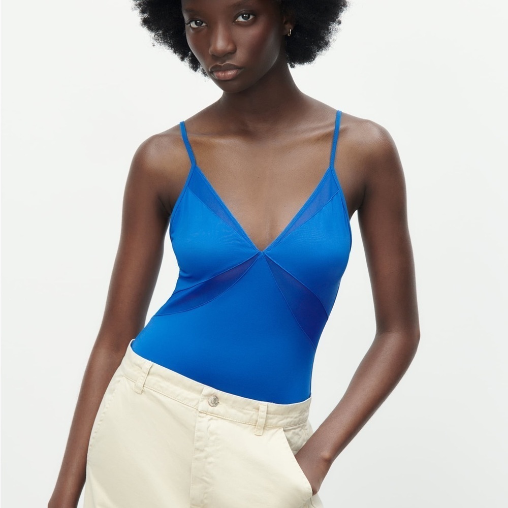 NWT Zara stretch blue body suit